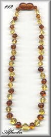 Bi-colour baroque amber teething necklace